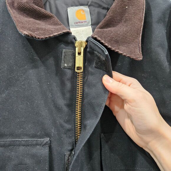 Vintage Carhartt C03 Firm Duck Arctic-Lined Work Coat Black Field Chore 90s USA - Picture 9 of 13